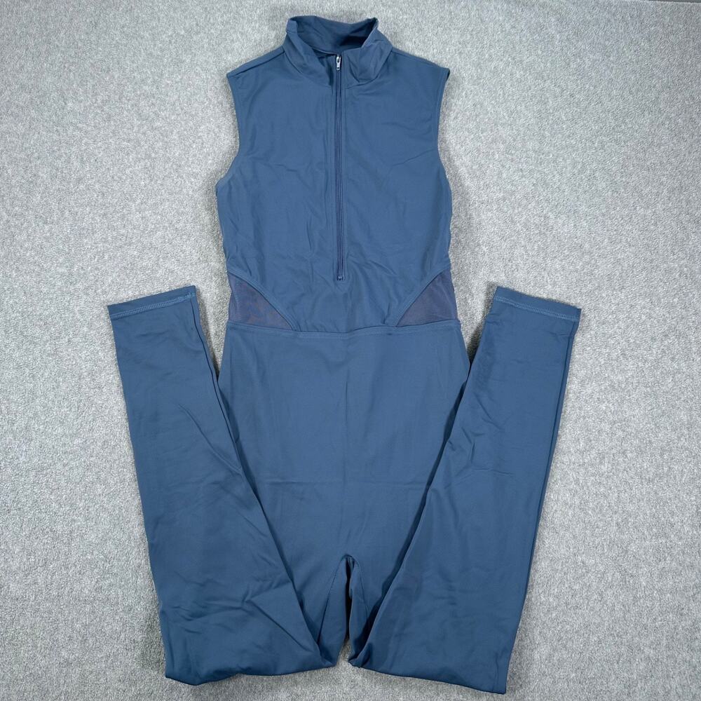 Balera Dance Costume Jumpsuit Unitard Size MA MT12535 Blue Sleeveless Zip Front